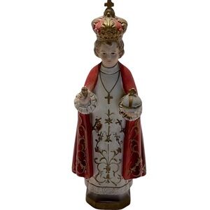Vintage 1961 Infant of Prague Statue. Hand painted. Pre Owned